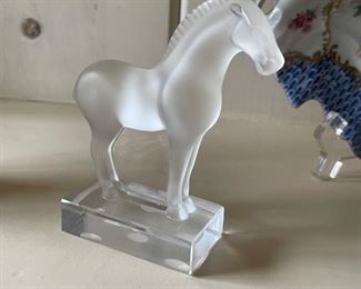 Lalique-style Horse Paperweight.