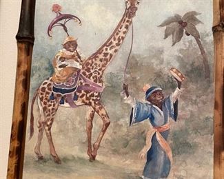 Set of Four Monkey Prints in Bamboo Frames. Photo 5 of 6.