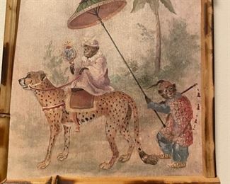 Set of Four Monkey Prints in Bamboo Frames. Photo 6 of 6.