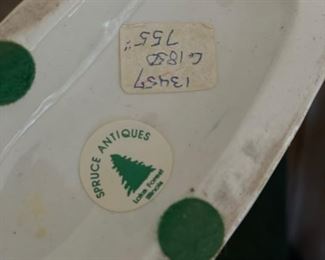 Scottish Staffordshire Porcelain Figurine with Peacock. Measures 14” H x 7” W. Photo 3 of 3.