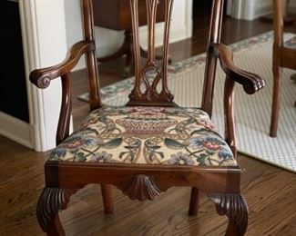 Set of 12 Henredon Chippendale Dining Chairs - 2 Captain & 8 Side Chairs. 19" Seat Height. Photo 1 of 5.