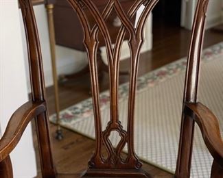 Set of 12 Henredon Chippendale Dining Chairs - 2 Captain & 8 Side Chairs. 19" Seat Height. Photo 4 of 5.