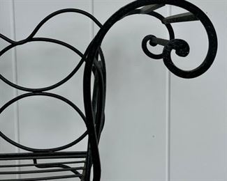 Wrought Iron Metal Bench. Comes with Black & White Polka Dot Cushions. Photo 2 of 3.