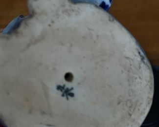 Antique Chinese Blue & White Porcelain Figurine of Woman. Measures 10” H. Photo 3 of 3.