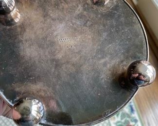 Antique English Biscuit Jar. Silver-Plate with Lilly Pad Engraving. Measures 9” H. Photo 5 of 5.