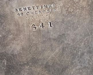 Antique English Biscuit Jar. Silver-Plate with Lilly Pad Engraving. Measures 9” H. Photo 4 of 5.