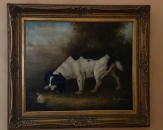 Oil Painting of Dog by P. Rolence. Measures 22” x 18” without Frame; 30” x 26” with Frame. Photo 1 of 2.
