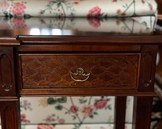 Century Furniture Lattice-Trim Console. Measures 69" W x 17" D x 29" H. Photo 2 of 4.