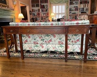 Century Furniture Lattice-Trim Console. Measures 69" W x 17" D x 29" H. Photo 1 of 4.