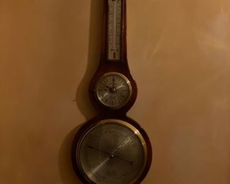 Mahogany 8-Day Banjo Clock & Barometer.