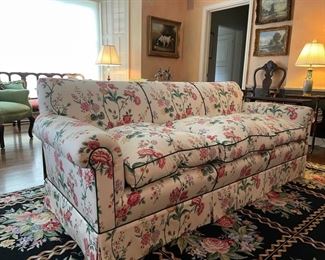 Floral 3-Seat Down Filled Sofa. Measures 80" W x 37" D. Photo 1 of 4.