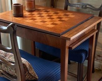 Vintage Game Checker / Chess / Backgammon Game Table with Two Pull-Out Drink Trays. Photo 1 of 4.