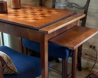 Vintage Game Checker / Chess / Backgammon Game Table with Two Pull-Out Drink Trays. Photo 2 of 4.
