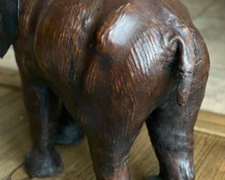 Leather Elephant. Measures approximately 30" W x 30" H. Photo 2 of 3.