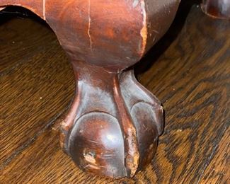 Antique Chippendale-Style Front-Hall, Slant-Front Drop Leaf Desk with Four Serpentine Drawers. Photo 3 of 3.