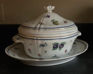 Porcelain Lidded Tureen with Under Plate.