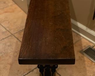 Wrought Iron Bench with Solid Wood Seat. Photo 2 of 3.