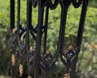 Wrought Iron Gate Side Table with Marble Top. Measures 12" W x 6" D x 26" H. Photo 2 of 3.