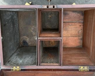 Antique English Mahogany Cellarette with Original Liner. Circa 1840. Measures 22" W x 14" D x 30" H. Photo 4 of 4.