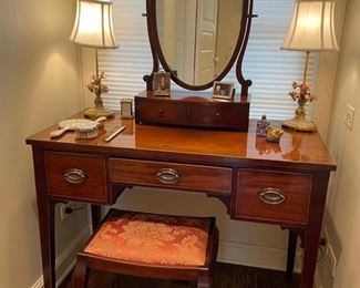 Antique Dressing Table. Measures 40" W x 19" D x 30" H.