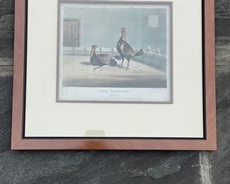 Set of 4 19th Century Hand-Colored Cock Fight Lithographs Published by R. Ackermann. Photo 4 of 5.