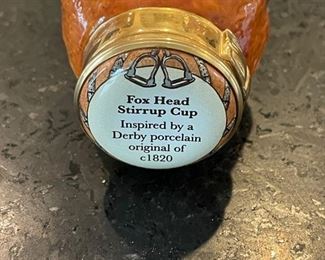 Replica Fox Head Stirrup Cup. Photo 2 of 2.