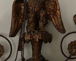 Antique English Hand-Carved Walnut Federal Style Mirror with Gold Gilding. Excellent Condition. Measures 30" x 50." Photo 3 of 7.