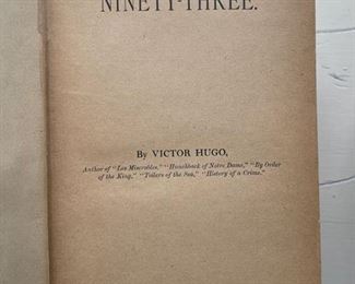Noteworthy Antique Books: Ninety-Three by Victor Hugo. Photo 7 of 8.