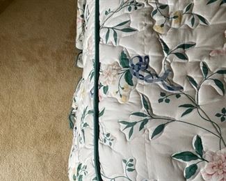 Upholstered Full-Size Headboard and Bedding. Photo 2 of 2.