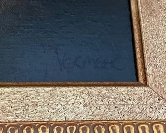 Landscape with Cottage Oil Painting signed Vermeer. Photo 2 of 2.