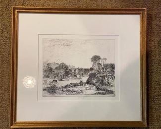 Original Pen & Ink. Measures 7" x 9" without Frame; 13" x 15" with Frame. Photo 1 of 2.