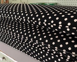 Wrought Iron Metal Bench. Comes with Black & White Polka Dot Cushions. Photo 3 of 3.