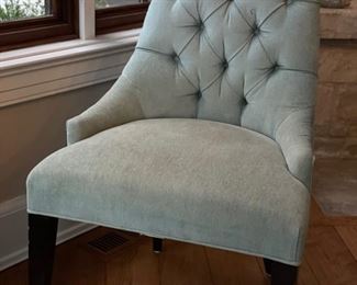 Set of 6 RH Martine tufted dining chairs in light blue performance velvet. Photo 1 of 2.