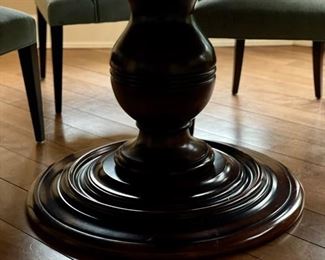 Arhaus Asolo round pedestal dining table. Measures 6' D x 31" H. Photo 2 of 3.