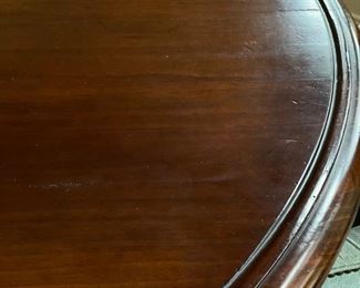 Arhaus Asolo round pedestal dining table. Measures 6' D x 31" H. Photo 3 of 3.