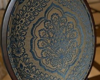 Set of 8 custom upholstered Hooker Dalton Wood Back side chairs. Each measures 20.5" W x 40" H with 18" seat height. Photo 3 of 3.