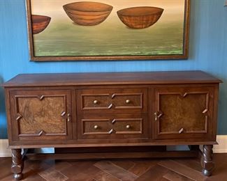 Lynch Construction custom-built black walnut sideboard. Measures 75" W x 18" D x 36" H. Photo 1 of 5.