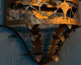 Pair of gilt wall sconces. Photo 3 of 3.