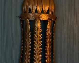 Pair of gilt wall sconces. Photo 2 of 3.