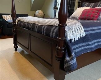 Pottery Barn Montego tall four poster Queen Bed in mahogany stain. Photo 2 of 3.