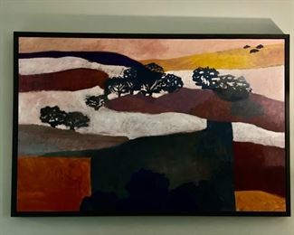 James Shay plains abstract landscape. Oil on canvas. Signed by artist. Measures 35" x 54". Purchased at Anne Loucks Gallery. Photo 1 of 2.