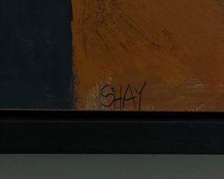 James Shay plains abstract landscape. Oil on canvas. Signed by artist. Measures 35" x 54". Purchased at Anne Loucks Gallery. Photo 2 of 2.