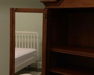 Betsy Cameron for Lexington cherry wood child's dressing cabinet with mirrored interior doors. Photo 3 of 4.