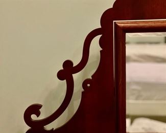 Vintage cherry wood child's vanity with mirror. Great as is but wouldn't this look amazing painted in lemon yellow? Photo 3 of 3.