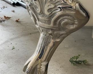 Clawfoot bathtub. Nickel feet. Measures 65" W x 30" D. Photo 3 of 4.