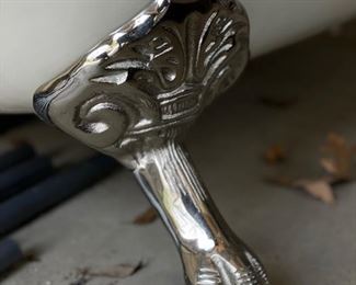 Clawfoot bathtub. Nickel feet. Measures 65" W x 30" D. Photo 4 of 4.
