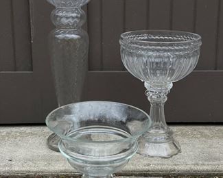 Decorative glass vases.