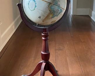 Replica 16" D World Classic Series Globe on pedestal.