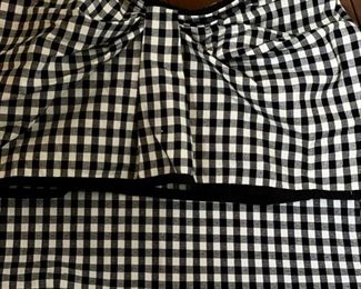 Curtain valance and panels.