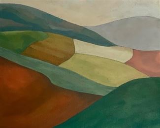 Ursula Jonas Landscapes: one 24" x 24" and two 12" x 12" oils on canvas signed by artist. Photo 2 of 6.